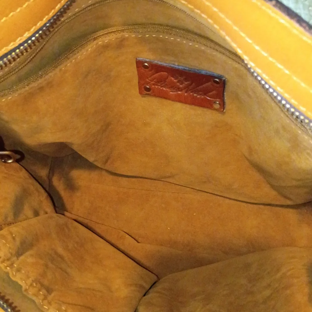 Patricia Nash Tan Shoulder/Tote Bag with Brass Medallion Accent - Picture 7 of 12